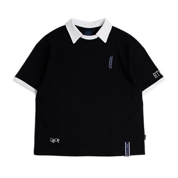 [ROMANTIC CROWN] DAY OFF COLLAR T SHIRTS_NAVY