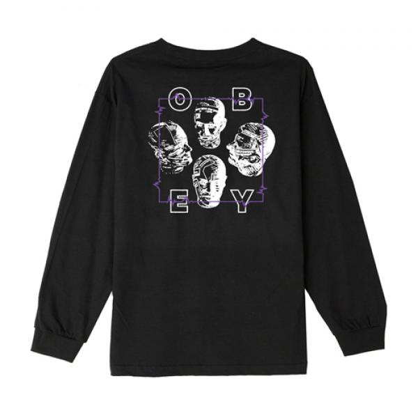 (164901478)WAVE LENGTHS L/S TEE-BLK