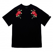 DOUBLE ROSES 1/2 TEE BLACK
