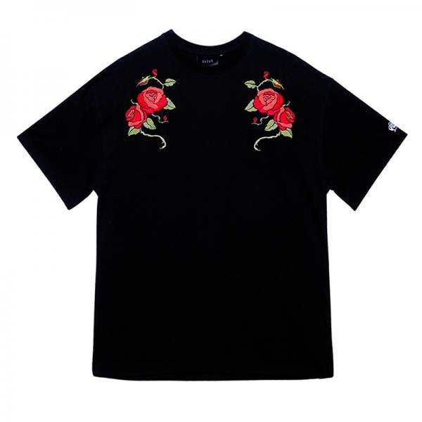 DOUBLE ROSES 1/2 TEE BLACK