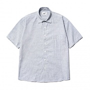 Hair Line Stripe 1/2 Shirts Sky