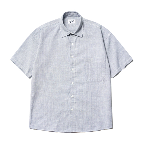 Hair Line Stripe 1/2 Shirts Sky