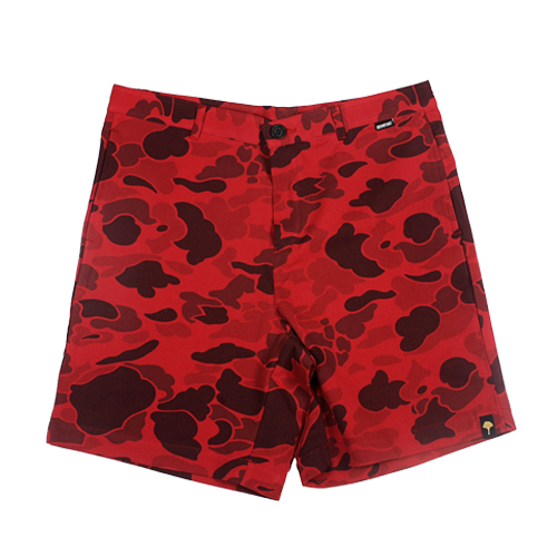 Multi-color camo pants red