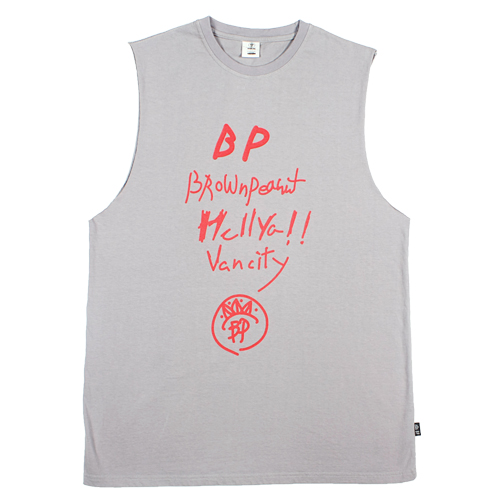 Hellya lettering sleeveless grey