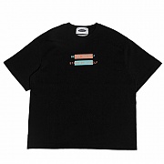 VW TWIN LOGO 1/2 NORMAL-NECK T-SHIRTS -BLACK