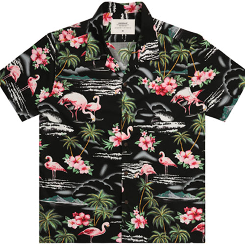 Flamingo Aloha Shirt(U) - Black