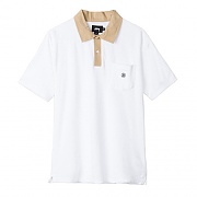REVERSE TERRY POLO-WHT
