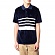 VELOUR STRIPE POLO-NAVY