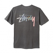 CHECKER STOCK PIG. DYE PKT TEE-BLK