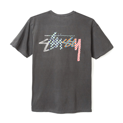 CHECKER STOCK PIG. DYE PKT TEE-BLK