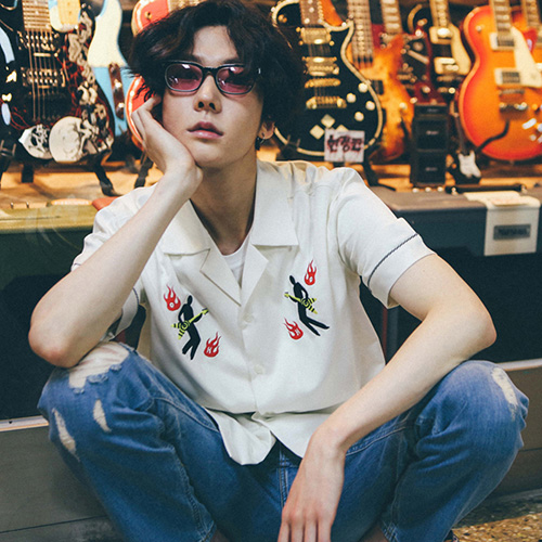 SOUVENIR OPEN NECK SHIRT CREAM