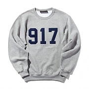 Varsity Applique Crew Neck Sweatshirt-Heather Grey