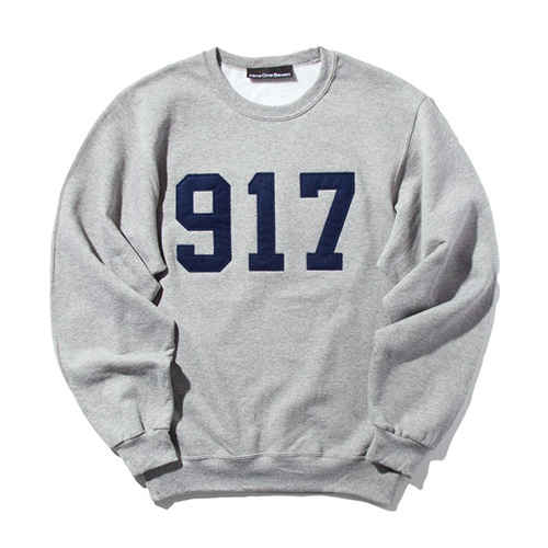 Varsity Applique Crew Neck Sweatshirt-Heather Grey