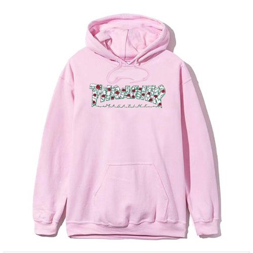 ROSES PULLOVER HOOD-LIGHT PINK