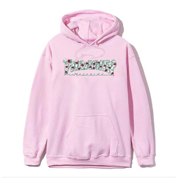 ROSES PULLOVER HOOD-LIGHT PINK
