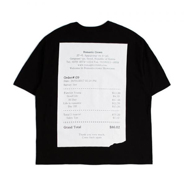 [ROMANTIC CROWN] RECEIPT T SHIRT_BLACK