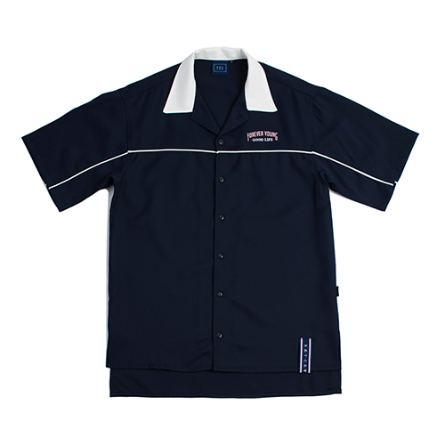 [ROMANTIC CROWN] FOREVER YOUNG BOWLING SHIRT_NAVY