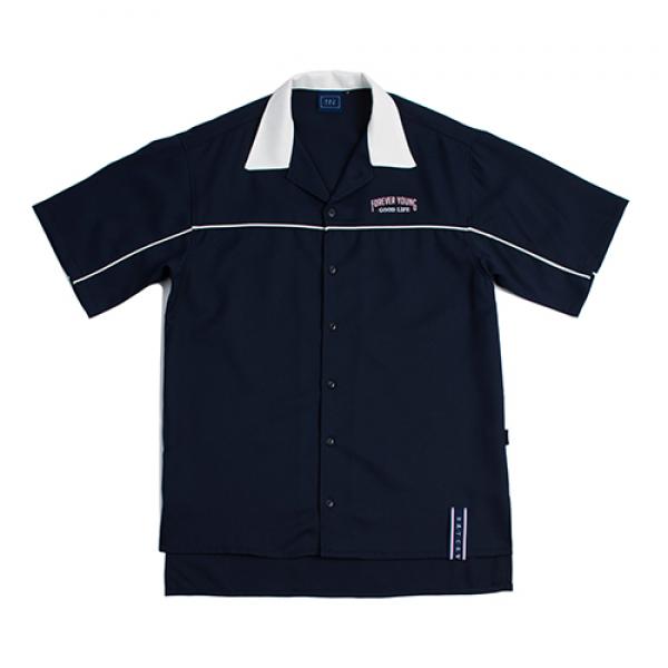 [ROMANTIC CROWN] FOREVER YOUNG BOWLING SHIRT_NAVY