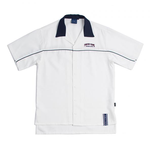 [ROMANTIC CROWN] FOREVER YOUNG BOWLING SHIRT_WHITE