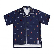 [ROMANTIC CROWN] RTW PIPING BOWLING SHIRT_NAVY
