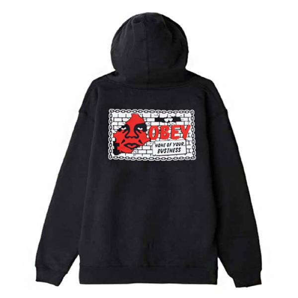 (111751560)NONE OF YOUR BUSINESS HOOD ZIP-BLACK