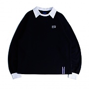 [ROMANTIC CROWN] RTW COLLAR SWEAT SHIRT_NAVY