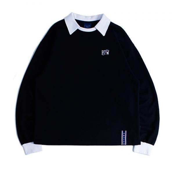 [ROMANTIC CROWN] RTW COLLAR SWEAT SHIRT_NAVY