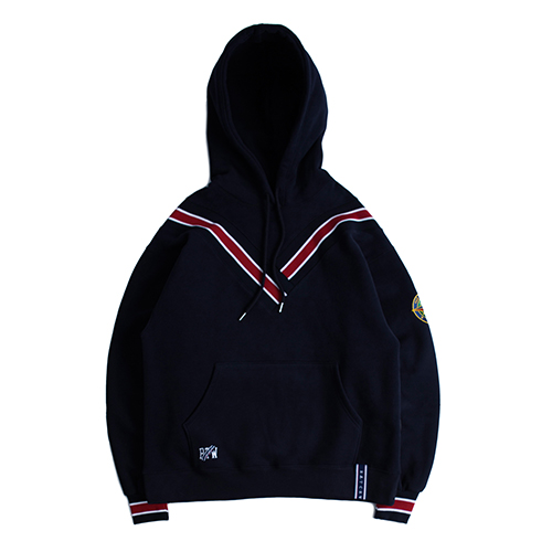 [ROMANTIC CROWN] BAND LINE HOODIE_NAVY