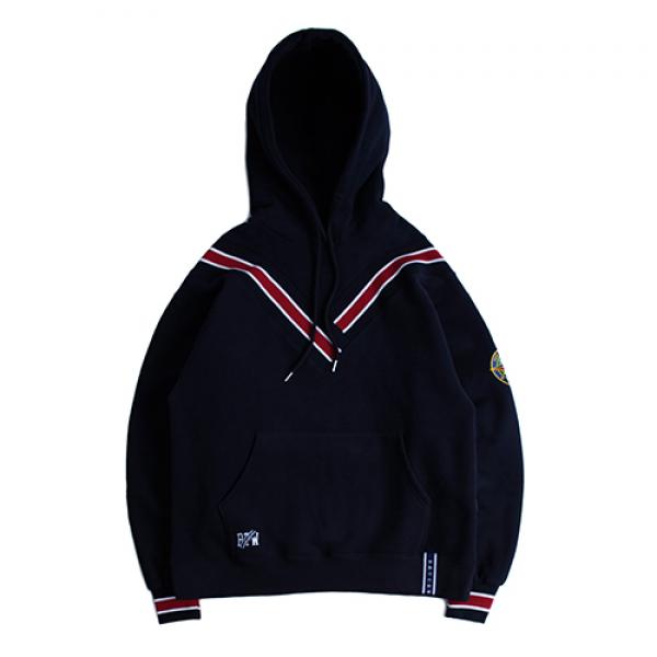 [ROMANTIC CROWN] BAND LINE HOODIE_NAVY