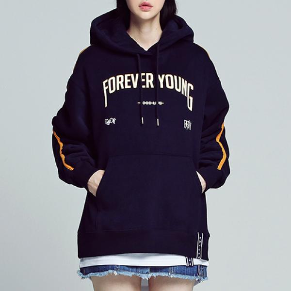 [ROMANTIC CROWN] SHOULDER LINE HOODIE_NAVY