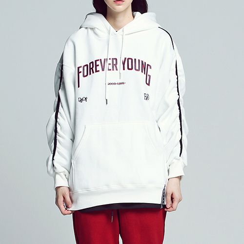 [ROMANTIC CROWN] SHOULDER LINE HOODIE_WHITE