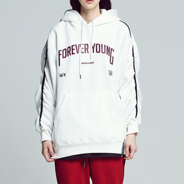 [ROMANTIC CROWN] SHOULDER LINE HOODIE_WHITE