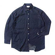 MFG DENIM BUTTON DOWN SHIRT(BLUE)_CMOEALS31UB1