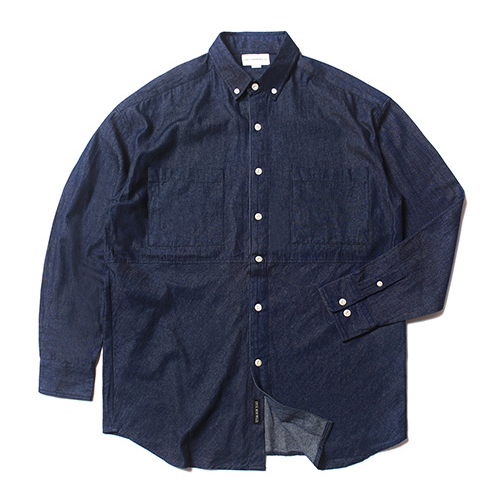 MFG DENIM BUTTON DOWN SHIRT(BLUE)_CMOEALS31UB1