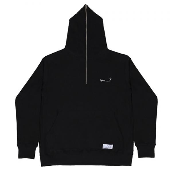 [ī 㿵 ]TRIPSHION HALF ZIPPER HOODIE - BLACK