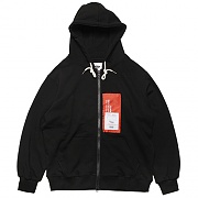 PATCH LABEL HOOD ZIP-UP-BLACK