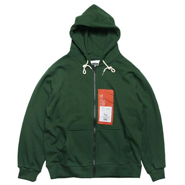 PATCH LABEL HOOD ZIP-UP-GREEN