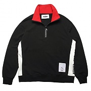 HIGH NECK PULLOVER SWEAT-SHIRTS -BLACK