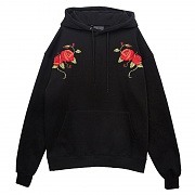 DOUBLE ROSES HOODIE BLACK