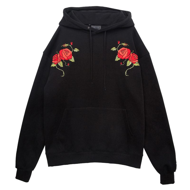 DOUBLE ROSES HOODIE BLACK