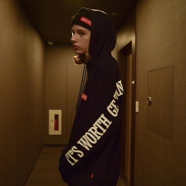 SENTENCE HOODED SWEATSHIRT_NAVY