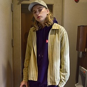 PRINTING STRIPED JACKET_BEIGE