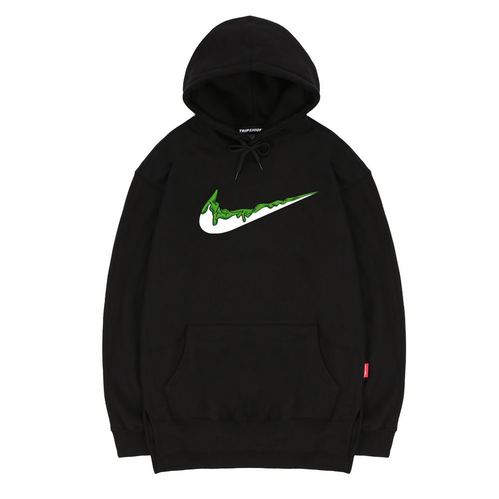 TRIPSHION GREEN BENDING TOOTHPASTE HOODIE - BLACK