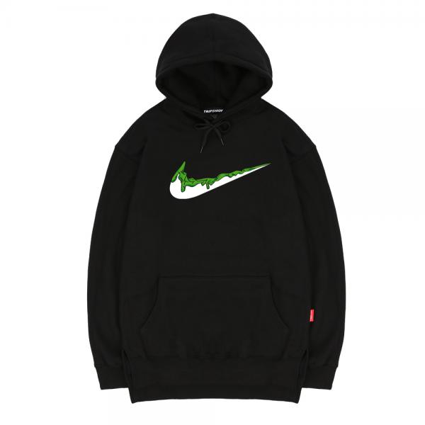 TRIPSHION GREEN BENDING TOOTHPASTE HOODIE - BLACK