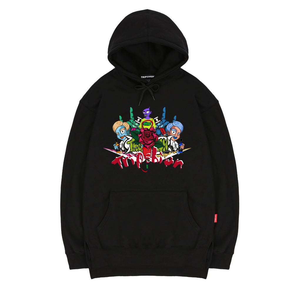 TRIPSHION FAMILY HOODIE - BLACK