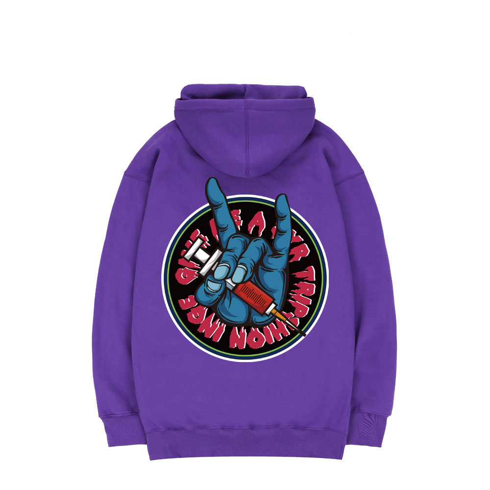 TRIPSHION BIG FINGER SYRINGE HOODIE - PURPLE