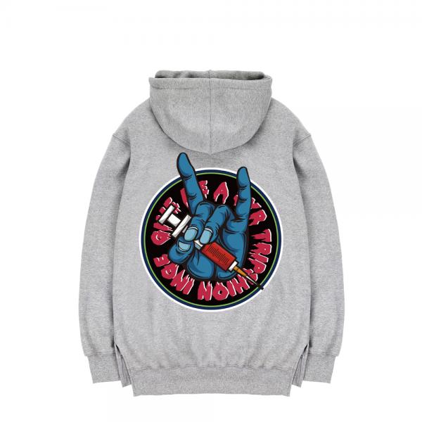 TRIPSHION BIG FINGER SYRINGE HOODIE - GRAY