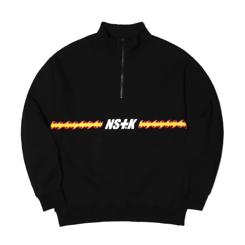 [NSTK] FLAME FURY ZIP-UP NECK (BLK)