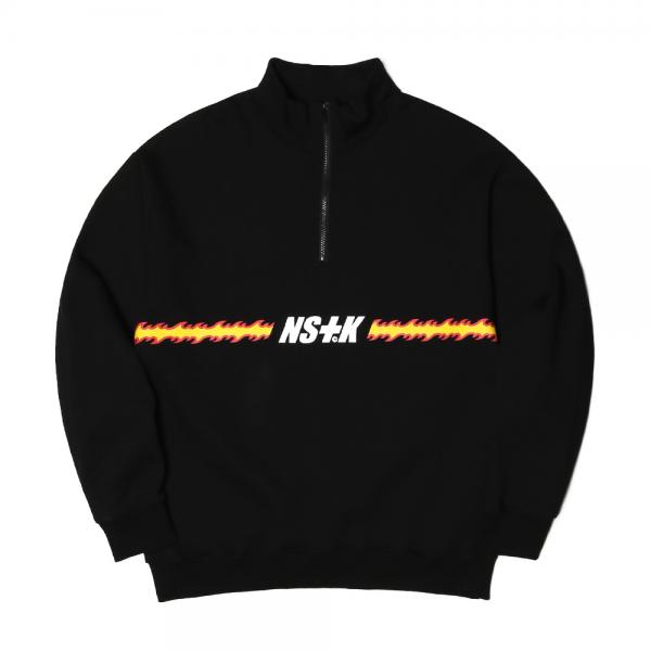 [NSTK] FLAME FURY ZIP-UP NECK (BLK)