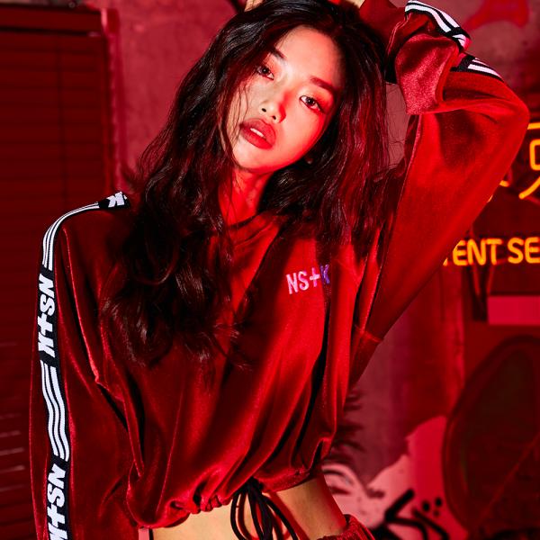 [NSTK] VELVET CROP SWEATSHIRTS (BGD)